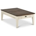 thumbnail image 1 of Bowery Hill Hardwood Solids Dark Oak and Antique White Coffee Table Rectangular Storage 32" W x 52" D x 18" H, 1 of 7
