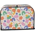 thumbnail image 2 of Toaster Cover 2 Slice Vintage Groovy Flowers Dustproof Bread Maker Cover Fingerprint Bakeware Protection Wide Slot Toaster Bag Reusable Kitchen Small Appliance Cover TC278, 2 of 6