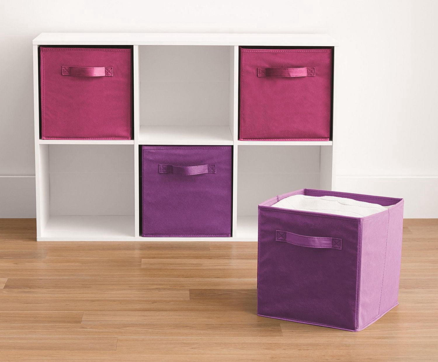 Mainstays panier de rangement en forme de cube,pliable, organisation de la maison, les principaux matériaux sont du tissu non usé et du papier cartonné, parfait pour la crèche, la salle de jeux, etc.
