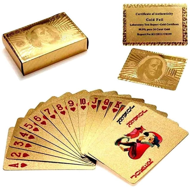 Premium Poker Gold Deck Of Waterproof Playing Cards For Adult - Poker, Bridge, Rummy, Teen Patti, Waterproof Playing Card Durable | High-Grade & Long-Lasting Poker Cards, Use For Party Game