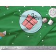thumbnail image 2 of Soimoi Green Rayon Crepe Fabric Snowman & Penguin Cartoon Print Fabric by Yard 46 Inch Wide, 2 of 3