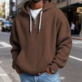 thumbnail image 3 of Yuyuzo Mens Hoodies Quarter Zip Drawstring Long Sleeve Shirts Casual Textured Loose Sweatshirts Pullover with Pockets, 3 of 5