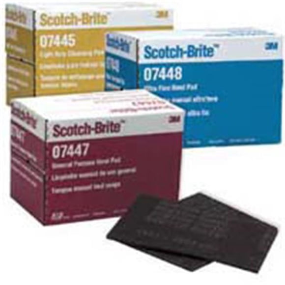 3M MM07445 Scotch-Brite 6 in. x 9 in. Light Duty Cleansing Pad White