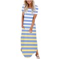 thumbnail image 2 of Ovzne Robes pour Femmes Robe pour Femme Mode Robe Décontractée Imprimée à Manches Courtes Col Rond avec Poches Robe pour Femmes Manches Courtes Imprimée Liquidation, 2 of 6