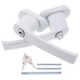 thumbnail image 1 of HLONK Door Handle Security Lock Lever Knob Entry White, 1 of 7