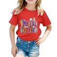 thumbnail image 1 of MIASHUI Girls Easter Graphic Print Short Sleeve Tee Kid Boy T-Shirt,Red,1-2 Years, 1 of 4