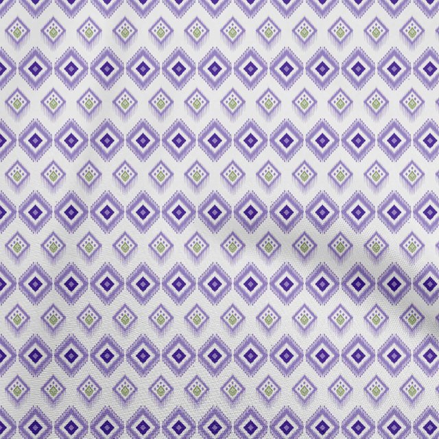 oneOone Cotton Silk Bluish Violet Fabric Asian Ikat Craft Projects Decor Fabric Printed by The Yard 42 Inch Wide