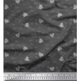 thumbnail image 1 of Soimoi Gray Cotton Poplin Fabric Heart & Love Text Fabric Prints By Yard 56 Inch Wide, 1 of 5