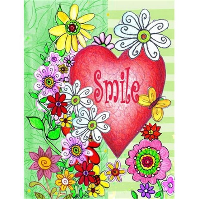 Carolines Treasures PJC1041GF Smile Valentines Day Flag Garden Size