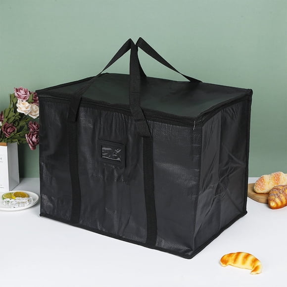 CNKOO Grand Sac Isotherme Glacière en Styromousse pour Garder les Aliments Chauds Ou Froids, Réutilisable, Double Fermeture Éclair, Sac de Livraison pour l'Épicerie