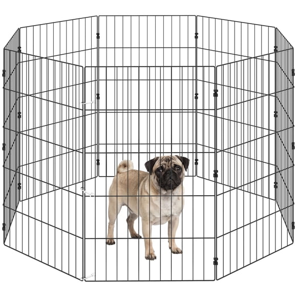 PawHut Foldable Metal Exercise Dog Playpen, Expandable Pet Fence, 8 Panels