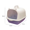 thumbnail image 3 of GROWTH TANK Enclosed Cat Toilet Portable Detachable Kitty Litter Tray Easy Cleaning Reusable White, 3 of 9