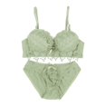 thumbnail image 1 of Green Bra Set Women' Flowers Brassiere And , Breathable, , 85B, 1 of 7