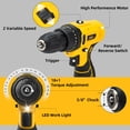 thumbnail image 2 of Deli 12V Max Lithium-Ion Cordless Impact Drill Driver Set, Electric Screwdriver Driver Tool Kit, 3/8" Keyless Chuck,With 2.0Ah Battery,Charger, 2 of 9