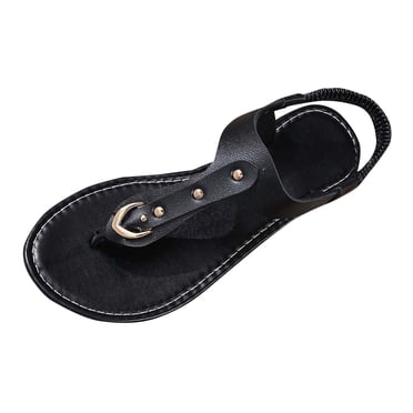 LOVZFMLL Flip Flops for Women Fashion Casual Flat Sandals for Summer Outdoor Walking Beach Vacation Thong Slippers Black 7.5