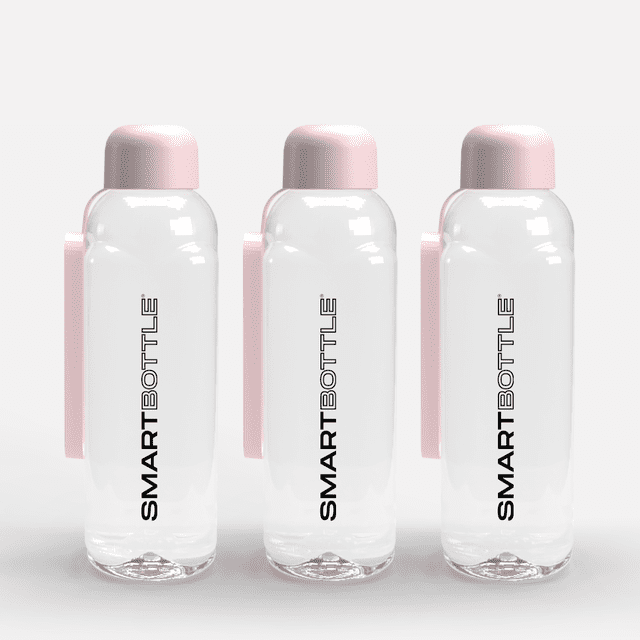 Smartbottle Slim Reusable Water Bottle, Light Pink, 500ml / 16oz, 3-Pack