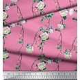 thumbnail image 2 of Soimoi Rayon Fabric Leaves & Peony Floral Printed Fabric 1 Yard 42 Inch Wide, 2 of 5