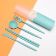 thumbnail image 1 of Vaidha New Portable Tableware Cutlery Chopsticks Set Storage Box Five Piece Student Gift, 1 of 2