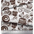 thumbnail image 3 of Soimoi Modal Satin Fabric Cupcake,Donut & Cookies Food Decor Fabric Printed Yard 42 Inch Wide, 3 of 3