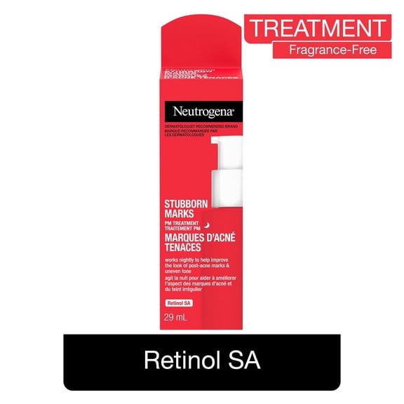 Neutrogena Traitement PM pour Marques Tenaces - Acné, Soins de la Peau au Rétinol, Vitamine A - Exfoliant pour Marques Post-Acné - Sans Parfum