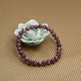 thumbnail image 3 of Bracelet Extensible Unisexe en Perles Rondes de 6 mm avec Pierre Précieuse Lépidolite Violette Naturelle au Lithium Mica 7 Pouces, 3 of 5