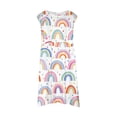 thumbnail image 4 of PMVFHDE Robe Florale Printemps Été pour Filles / Col Rond Sans Manches Tenue Décontractée / Tenue Légère pour Fête pour Tout-Petits à Préadolescents Blanc,8-9, 4 of 5