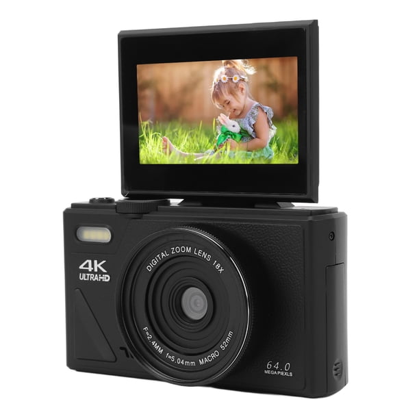 4K Digital Camera with 3 Inch Flip Screen for Photography, 18X