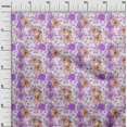 thumbnail image 3 of oneOone Viscose Jersey Brown Fabric Asian Floral Craft Projects Decor Fabric Printed By The Yard 60 Inch Wide, 3 of 4