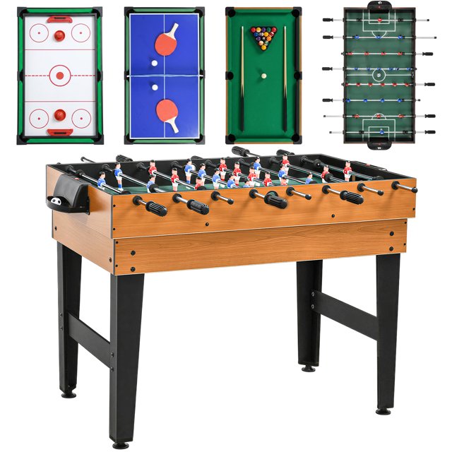 Soozier Table Multi-Jeux, Table de Billard, Hockey, Tennis de Table, baby-Foot