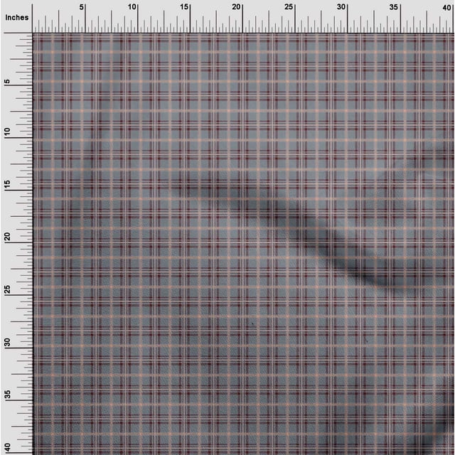 oneOone Georgette Viscose Fabric Tartan Check Print Sewing Fabric BTY 42 Inch Wide