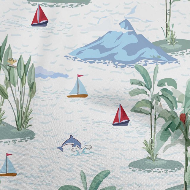 oneOone Georgette Viscose Turquoise Blue Fabric Tropical Beach Sewing Craft Projects Fabric Prints By Yard 42 Inch Wide
