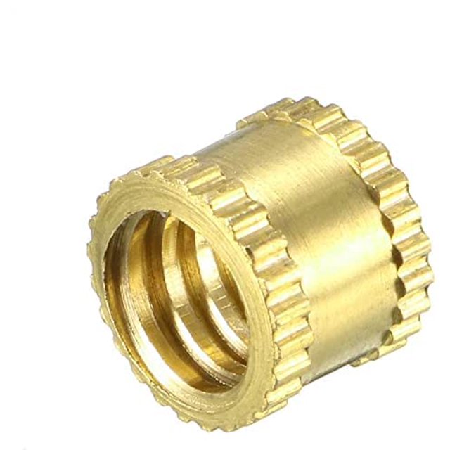 Wekity M5x5mm Female Thread Knurled Nuts, 100PCS Hx6mm OD Brass Threaded Insert Embedment Nuts Hydraulic Welded Joint Injection Molding Assortment Kit for 3D Printing Injection Molding-0621