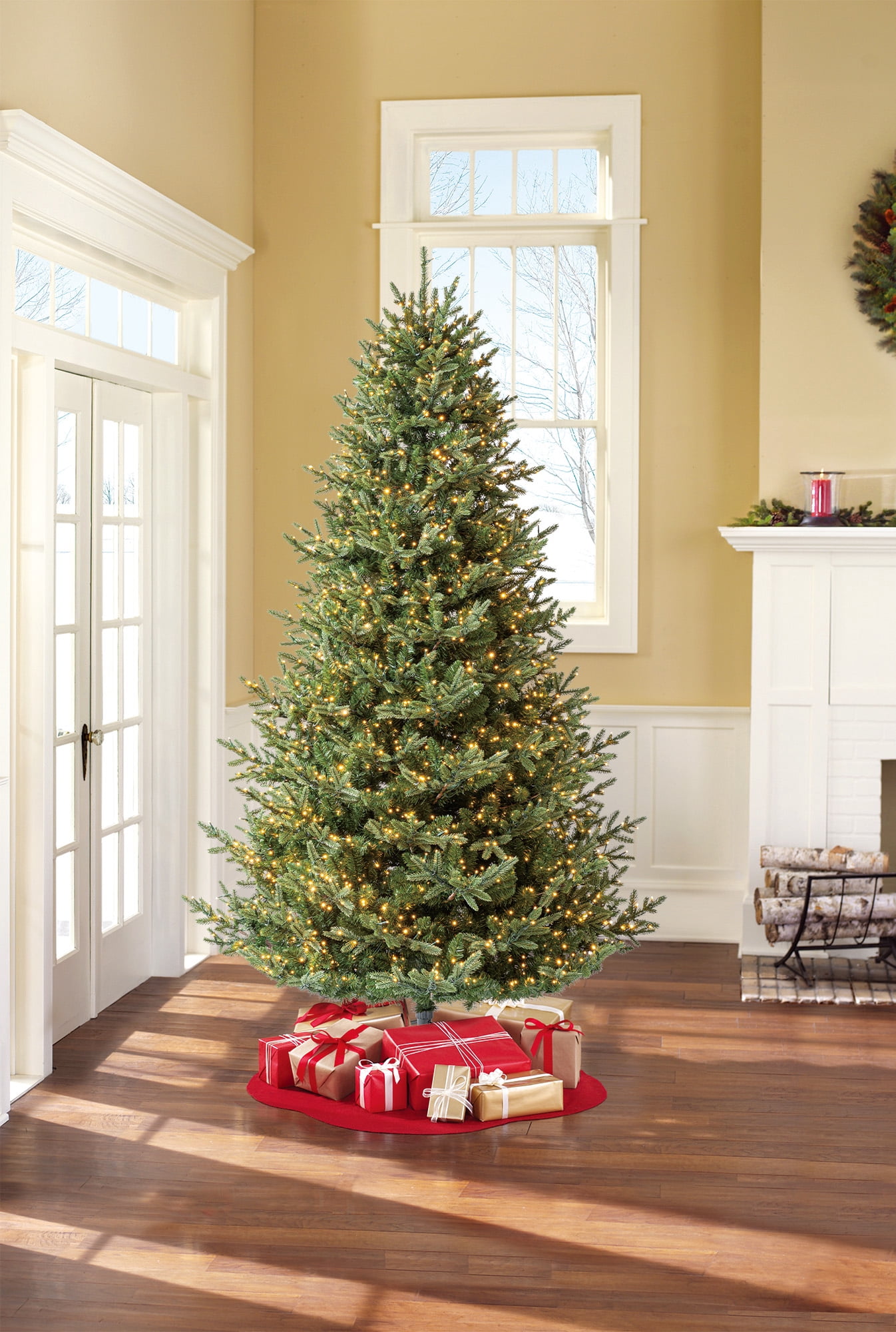 Holiday Time Arbre de Noël artificiel Épinette Complet Régulier Verona Pré-Éclairé de Simple Shape Quick SetMD 7.5 pi (2,29 m) en PE/PVC - Vert