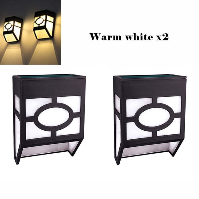 2Pcs Solar Powered Lights For House Outdoor Garden Fence Lamp