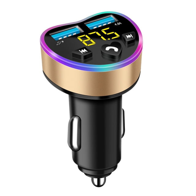 Edgergery Adaptateur USB pour Voiture Kit Bluetooth Sans Fil 4.8A Chargeur USB Rapide Mains Libres Émetteur FM Bluetooth