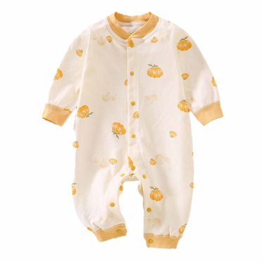 Posijego Baby Cotton Rompers Cartoon Printed Long Sleeve Footless One-Piece Infant Girls Boys Fall Winter Clothes