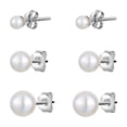 thumbnail image 2 of Luxury Designs Sterling Silver Set of 3 Pearl studs, 2 of 2