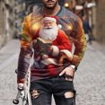 thumbnail image 2 of UVEASISHA Liquidation à 90 pour Cent de Rabais T-Shirts de Noël pour Hommes Grande Taille Manches Longues T-Shirts Graphiques Nouveauté Imprimé de Noël Col Rond T-Shirts Mode des Fêtes Hipster T-Shirt Rouge 5TG, 2 of 6