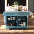 thumbnail image 4 of HOMCOM Îlot de Cuisine avec Rangement, Chariot de Cuisine Roulant, Bleu Pâle, 4 of 10