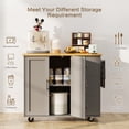 thumbnail image 2 of Walsunny Natural Kitchen Islands with Storage Cabinets, Wood Gray, 39.70 in, 2 of 10