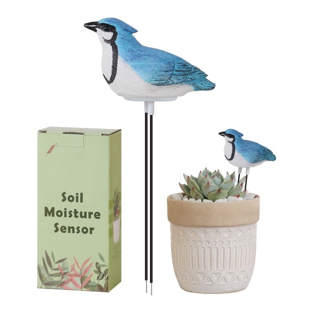 Indoor Soil Moisture Meter Watering Alarm Plant Water Tester Hygrometer Sensor Gardening Tool Kit for Planter Water Remind Warining Alert Content (Blue)