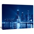 thumbnail image 3 of Tableau imprimé sur toile Design Art chicago bleu nuit, 3 of 3
