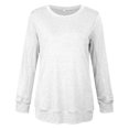 thumbnail image 4 of Pxiakgy T-Shirts pour Femmes T-Shirts Décontractés Col Rond Manches Courtes Longues Chemise Douce Ample Blanc + TG, 4 of 4