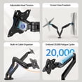 thumbnail image 3 of Acer Dual Monitor Arm for 17-32 Inch Screens, Adjustable Monitor Mount, Double Monitor Stand for Desk, Gas Spring for Curved Flat Screens, Tilt Swive, 3 of 7