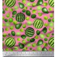 thumbnail image 1 of Soimoi Poly Georgette Fabric Pear,Lemon & Watermelon Fruits Print Sewing Fabric Yard 52 Inch Wide, 1 of 3