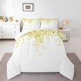 thumbnail image 2 of Erosebridal Eucalyptus Leaf Bedding Queen Comforter Set, Yellow Down Comforter, Spring Plant Decor, Microfiber 3 Pieces, 2 of 8