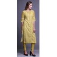 thumbnail image 3 of Bimba Kurti Droite Décontractée Imprimée Haut à Manches 3/4 Longue Kurta Robe pour Femmes, 3 of 6