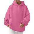 thumbnail image 1 of MeetoTime Women's Oversized Sweatshirt Fall Lightweight Long Sleeve Hoodie Fleece Pocket Pullover Tops, 1 of 6