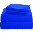 thumbnail image 1 of 1200 Thread Count 100% Egyptian Cotton 3-Piece Fitted Sheet ( 1 Fitted Sheet + 2 Pillow Covers) 27 Inches Deep Pocket Size Stripe Pattern, 1 of 4