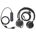 thumbnail image 1 of DEWIN Binaural Headset Office Headset with Mic and Audio Control for 3.5mm Connector and USB Interface, 1 of 14